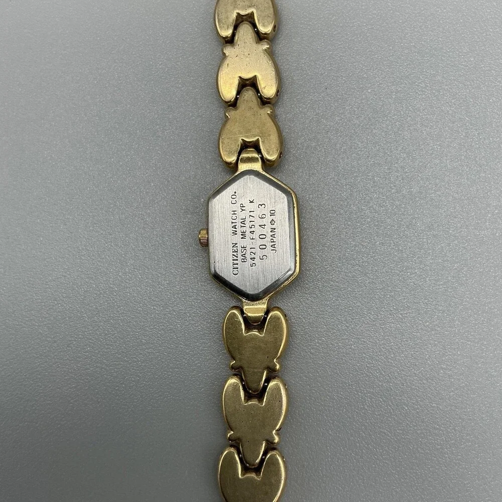 Vintage Citizen Womens Watch 14mm MOP Gold Tone 5421-F45171 New Battery
